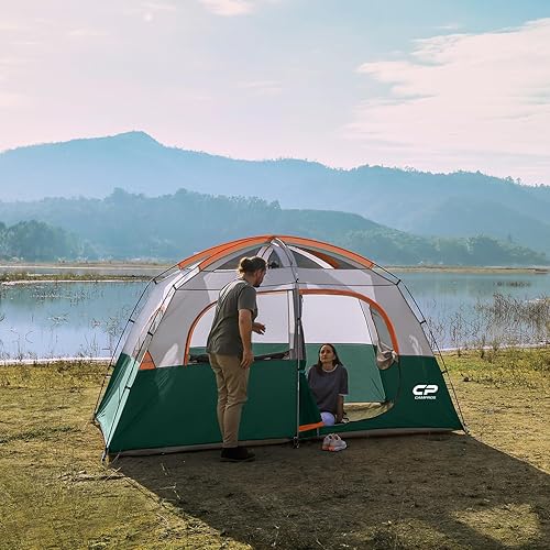 Miniatura 3 de CAMPROS CP Upgraded 6/8 Person Camping Tents, Waterproof Windproof Family Tent with Larger Mesh Windows & Door, Double Layer, Easy Set Up, Verde