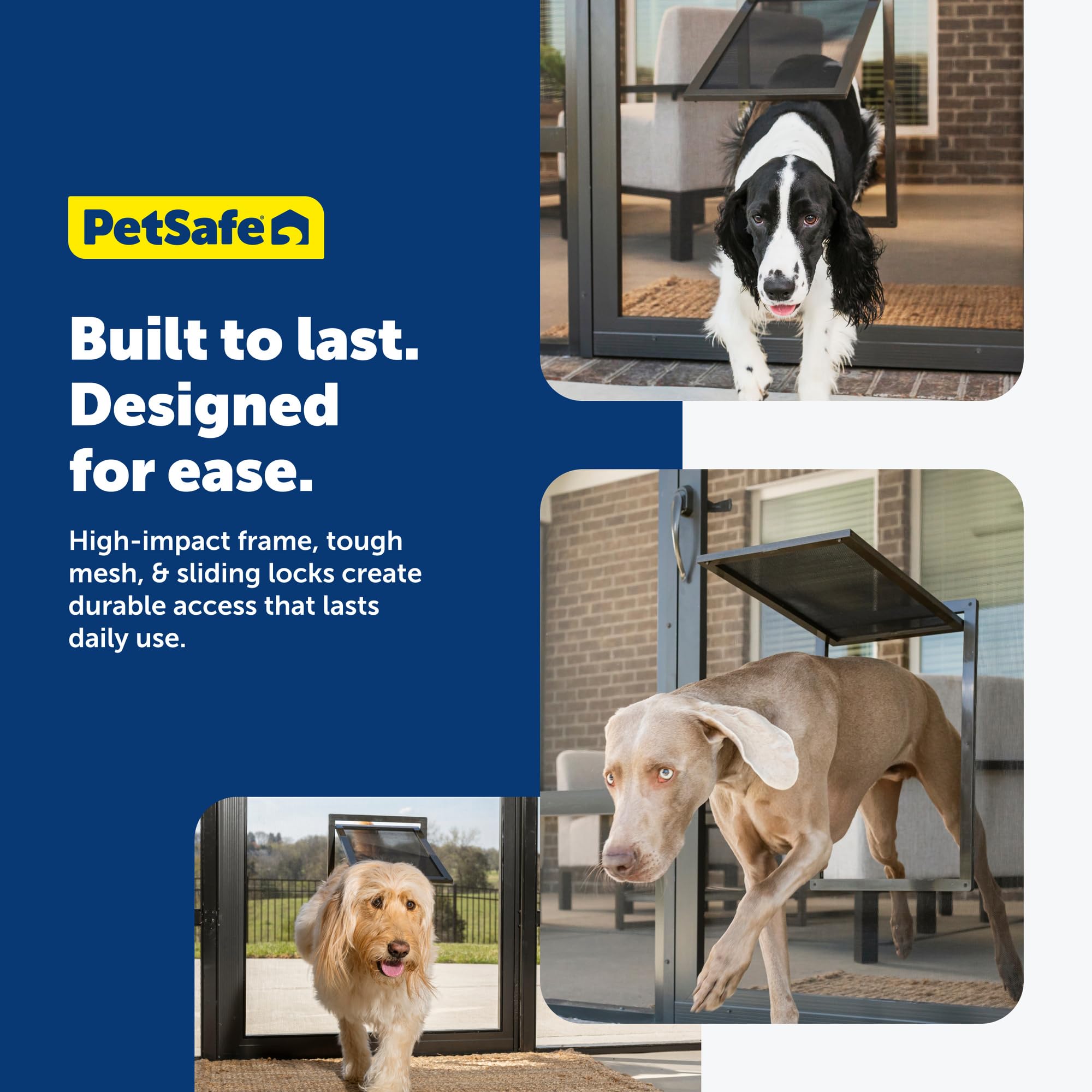 PetSafe Puerta mosquitera para Mascotas, Solapa para Perros y Gatos para Puerta mosquitera, Grande, Ventana, Puerta de tormenta y Porche