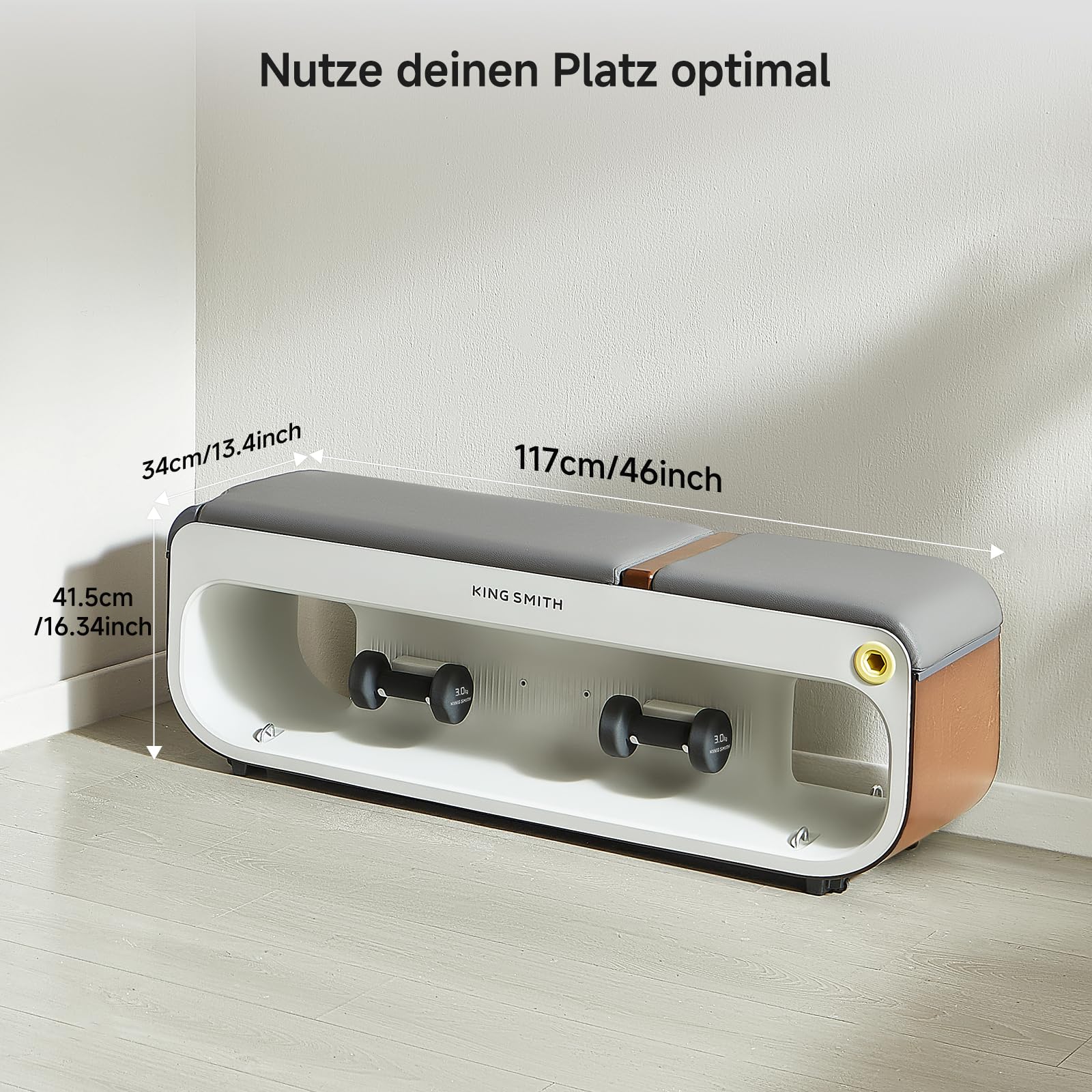 KINGSMITH Hantelbank Klappbar Verstellbar, Multifunktions Training Bank für Ganzkörper-workout mit Hanteln, Hantelbänke für die ganze Familie