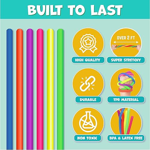 Miniatura 3 de BUNMO Rellenos de calcetines para niños, cuerdas sensoriales elásticas, juguetes sensoriales para niños, rellenos de calcetines para niños y niñas,