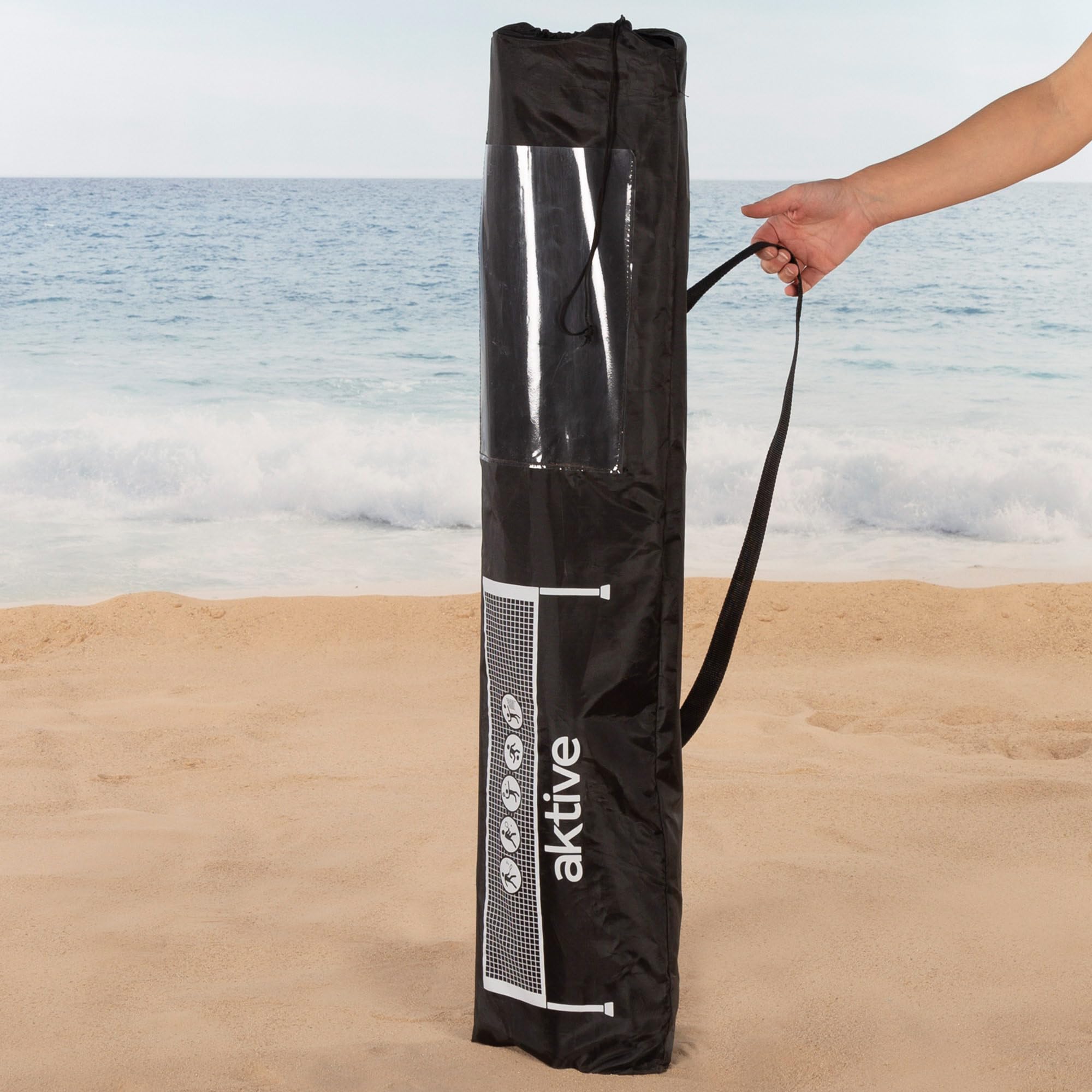 AKTIVE Filet de Volley-Ball et Badminton Réglable 505x101x157 cm avec Sac de Transport