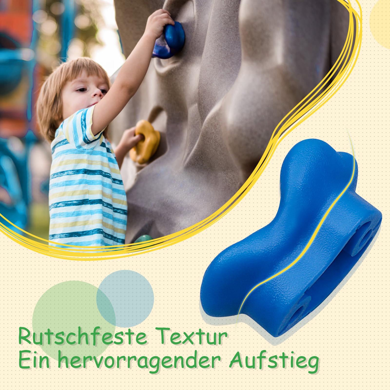 Trymaker Klettergriffe Kinder Outdoor, Kinder Klettersteine für Kletterwand, 15 Stück Kletterwandgriffe Set (Große Größe)