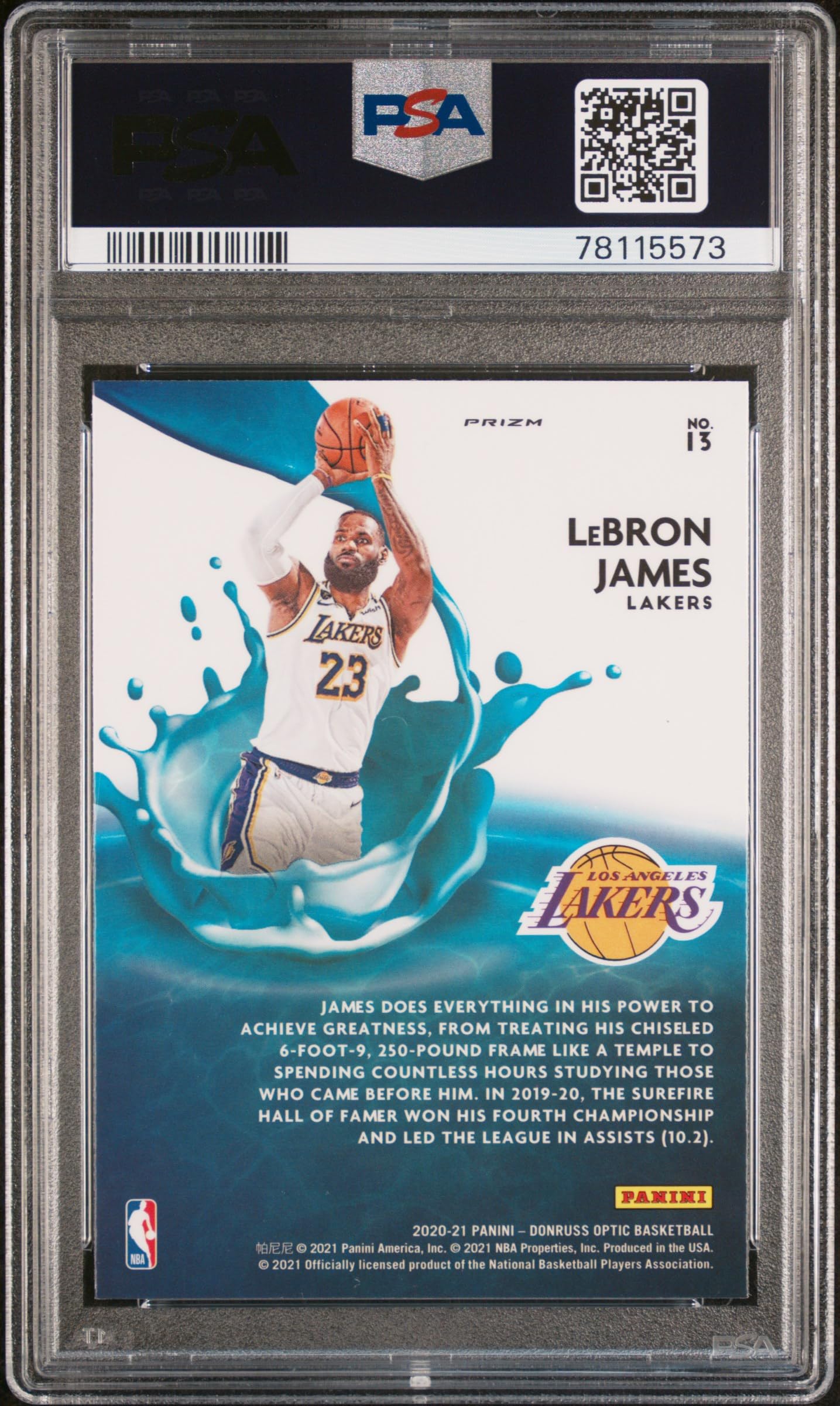 Amazon.com: LeBron James 2020 Panini Donruss Optic Splash Purple
