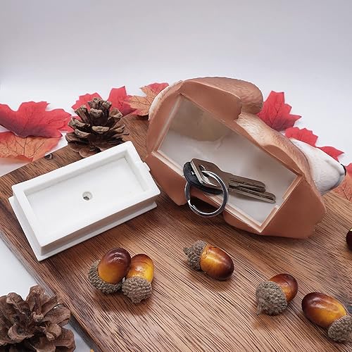 Miniatura 7 de Llavero de repuesto con forma de ardilla, decoración de jardín, soporte seguro para patio al aire libre, diseño de gran tamaño (4 x 5.2 x 3.4