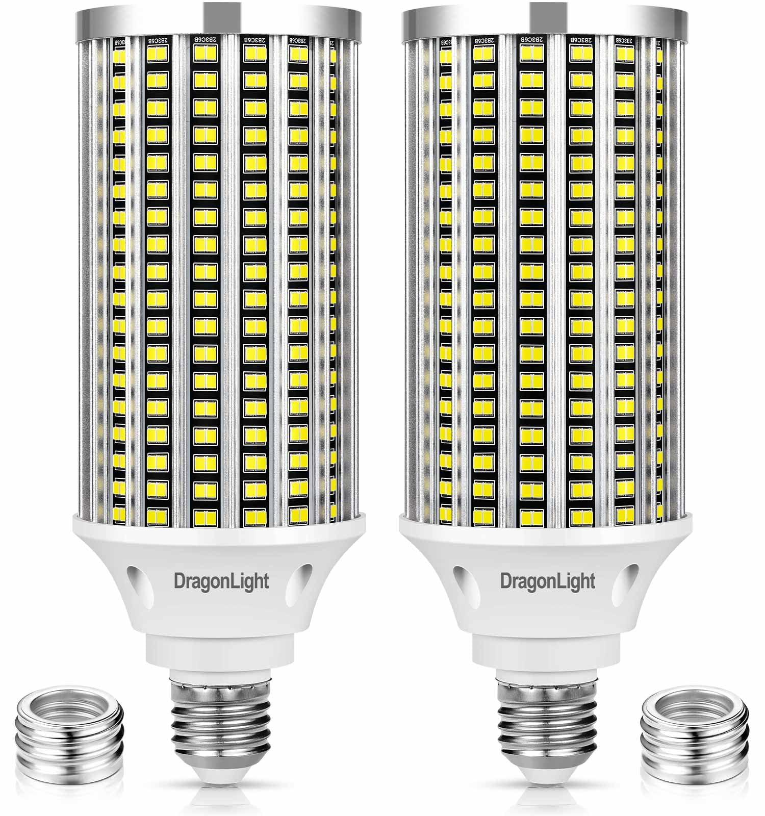 DragonLight 60W Lampadine LED a Pannocchia Super Luminose (200 Watt MH/HPS-Ricambio) - Lampada LED Edison E27/E40 - 6000K Bianco Freddo 7.200LM per Illuminazione Commerciale - Garage, Officina