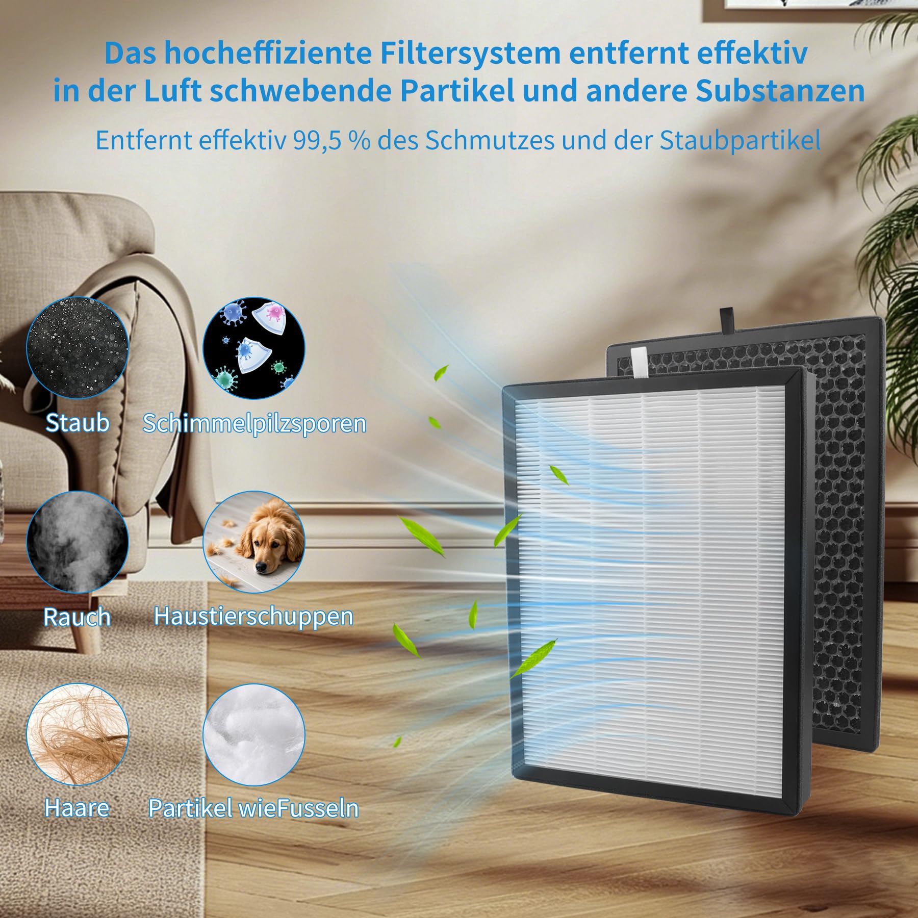 FY2420/30, FY2422/30, filtro di ricambio per Philips AC2882, AC2887, AC2889 e AC3829, serie 2000/3000, con 1 filtro e 1 filtro ai carboni attivi
