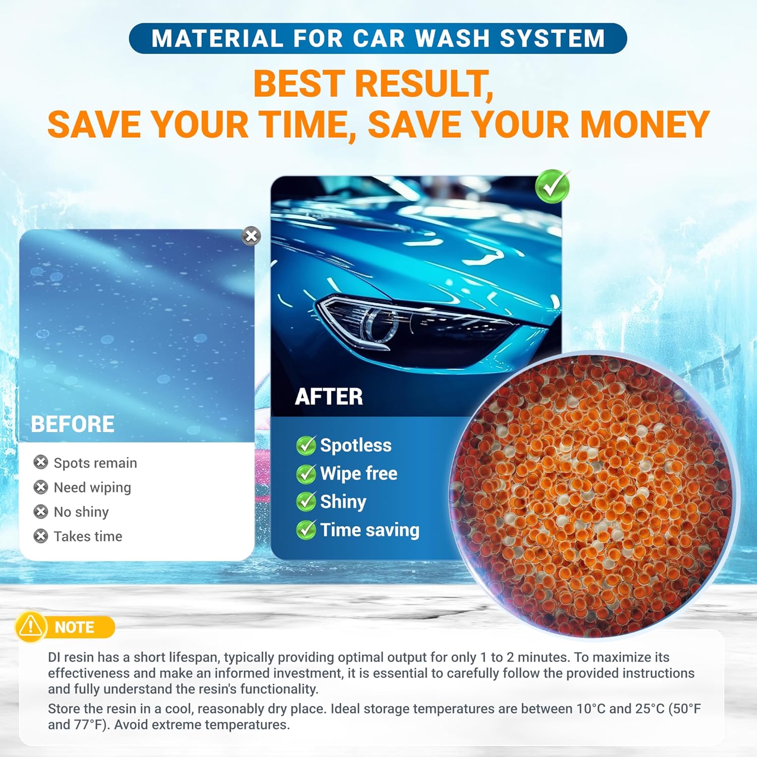 Max Water 25L Mixed Bed Virgin Grade Ion Exchange Deionization DI Resin Filter Cartridge Refill - Compatible with Water Filtration Systems for Car Wash and Aquarium RODI and Window Cleaning.