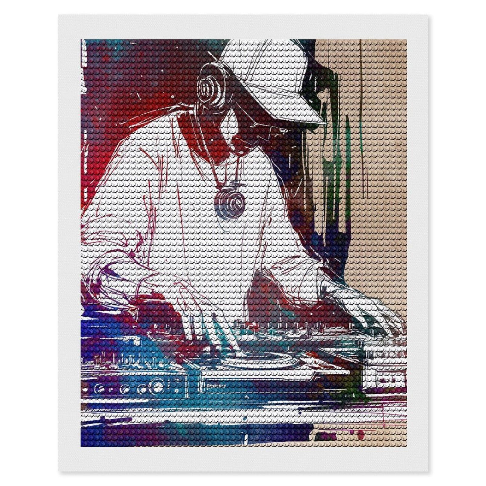 Junmoney DJ Watercolor Art Diamond Art Kit 16"x20", Creative Leisure Activity, Complete Accessories, Vintage Style Decor, for Women