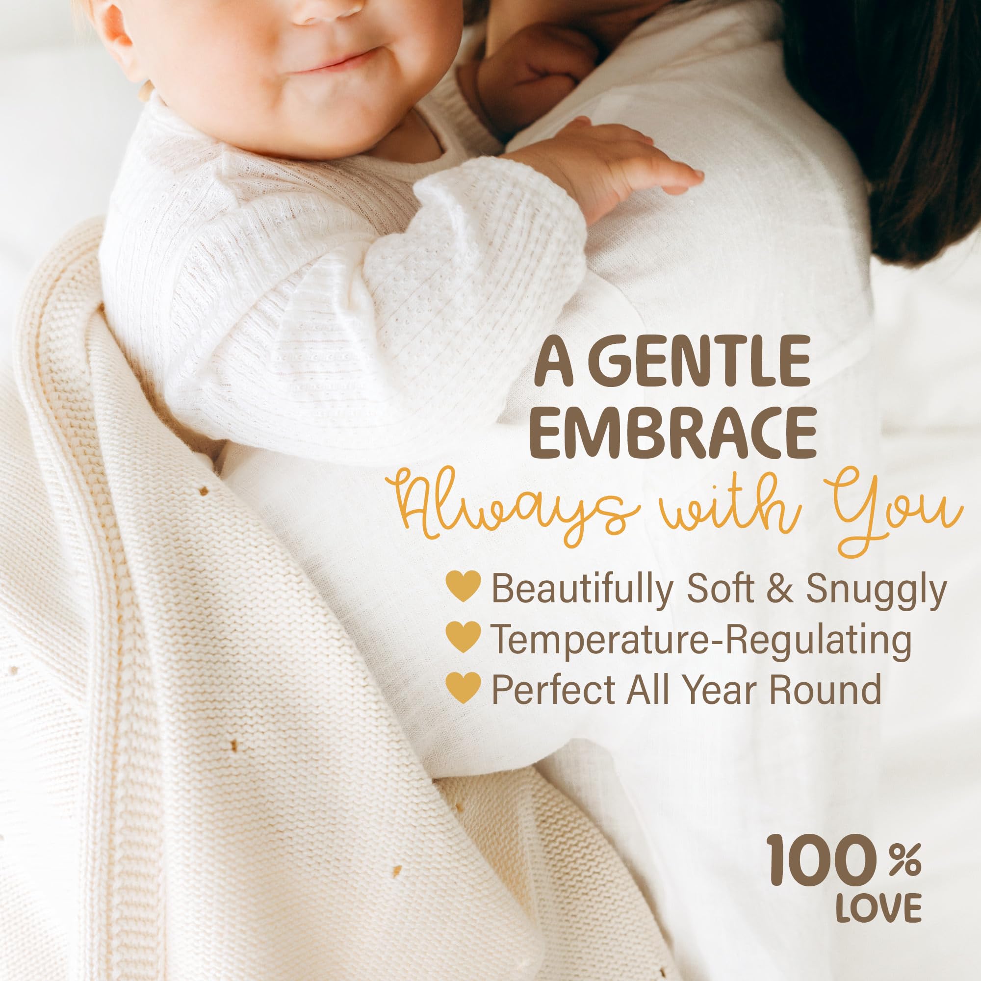 Merle Toys® Premium Cotton Baby Blanket for Newborn Soft GOTS & OEKO-TEX Certified, 100% Organic Cellular Blankets Baby - Image 4