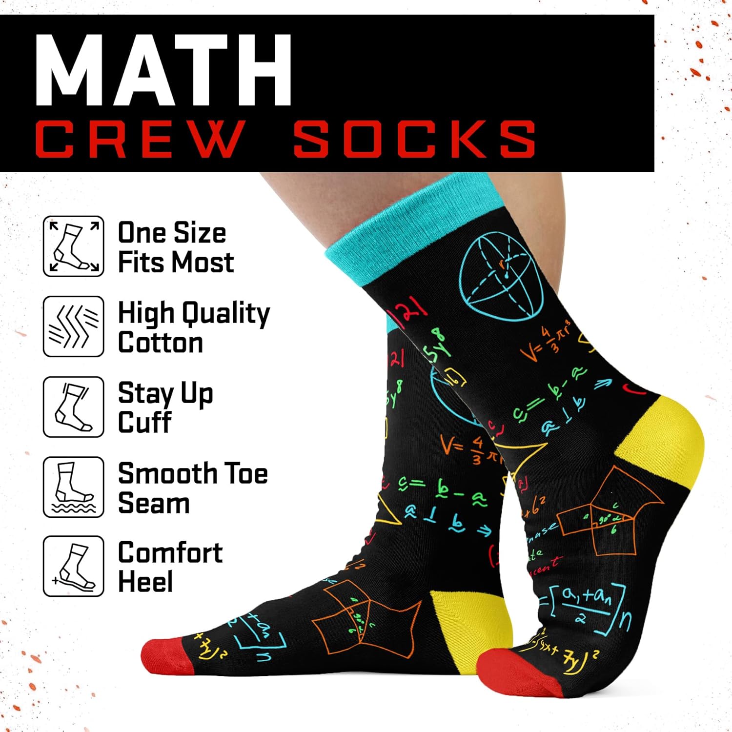 Math Teacher Gift - Comfortable Teacher Socks for Men and Women, Math-inspired Pattern, Unique Gift for Both Male and Female Teachers, Gifts for math Sock Enthusiasts. - Image 6