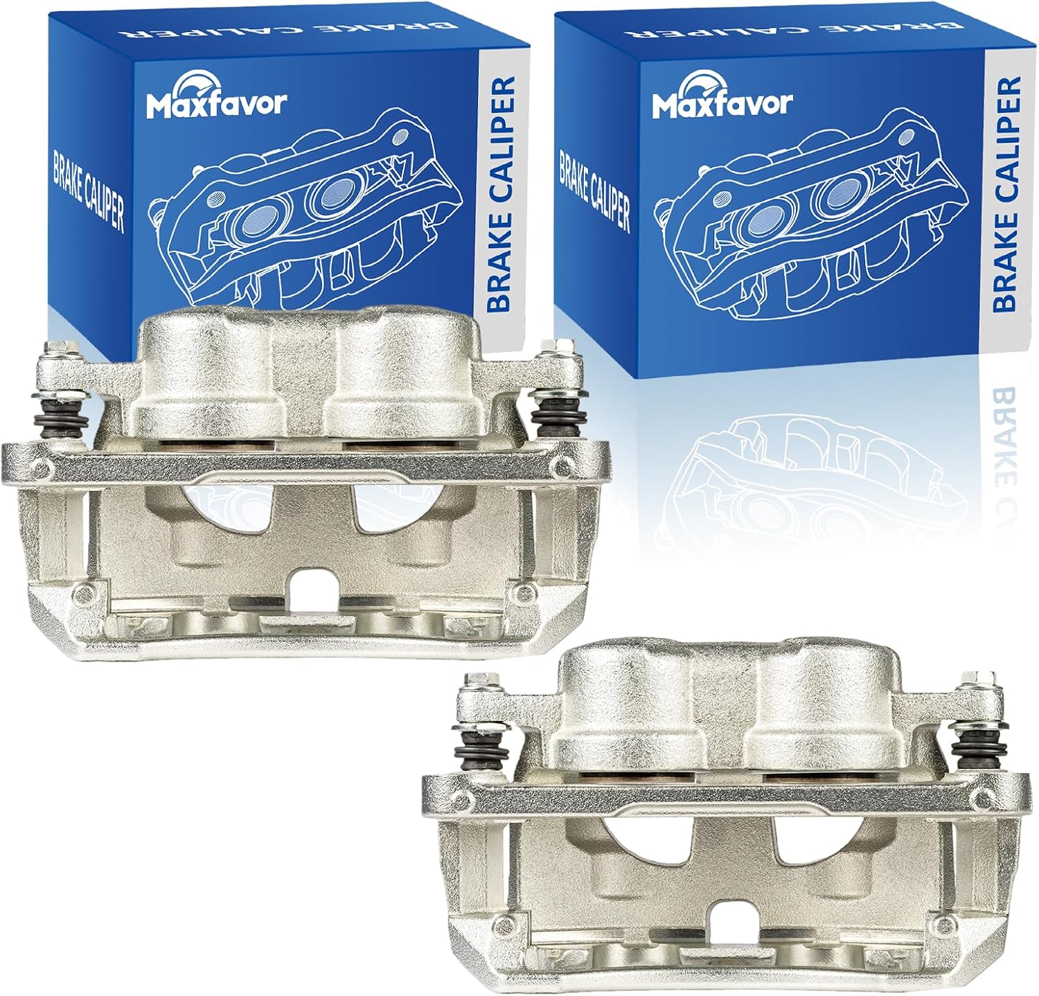 Maxfavor 18B5172 18B5173 Disc Brake Calipers Assembly w/Bracket Compatible with Dodge 2009-2010 Ram 2500 Ram 3500 Ram 4000 fit for Ram 2011-2018 2500 3500 4000 Brake Caliper Set Front Left Right