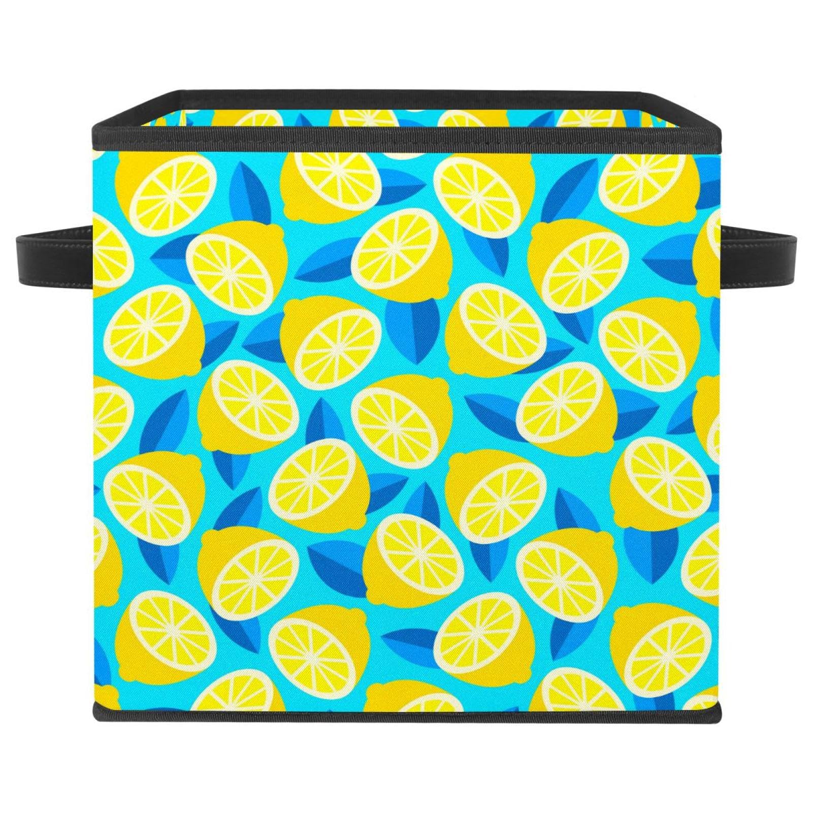 Organisateur de placard motif citron boîte en tissu pliable pour chambre et maison