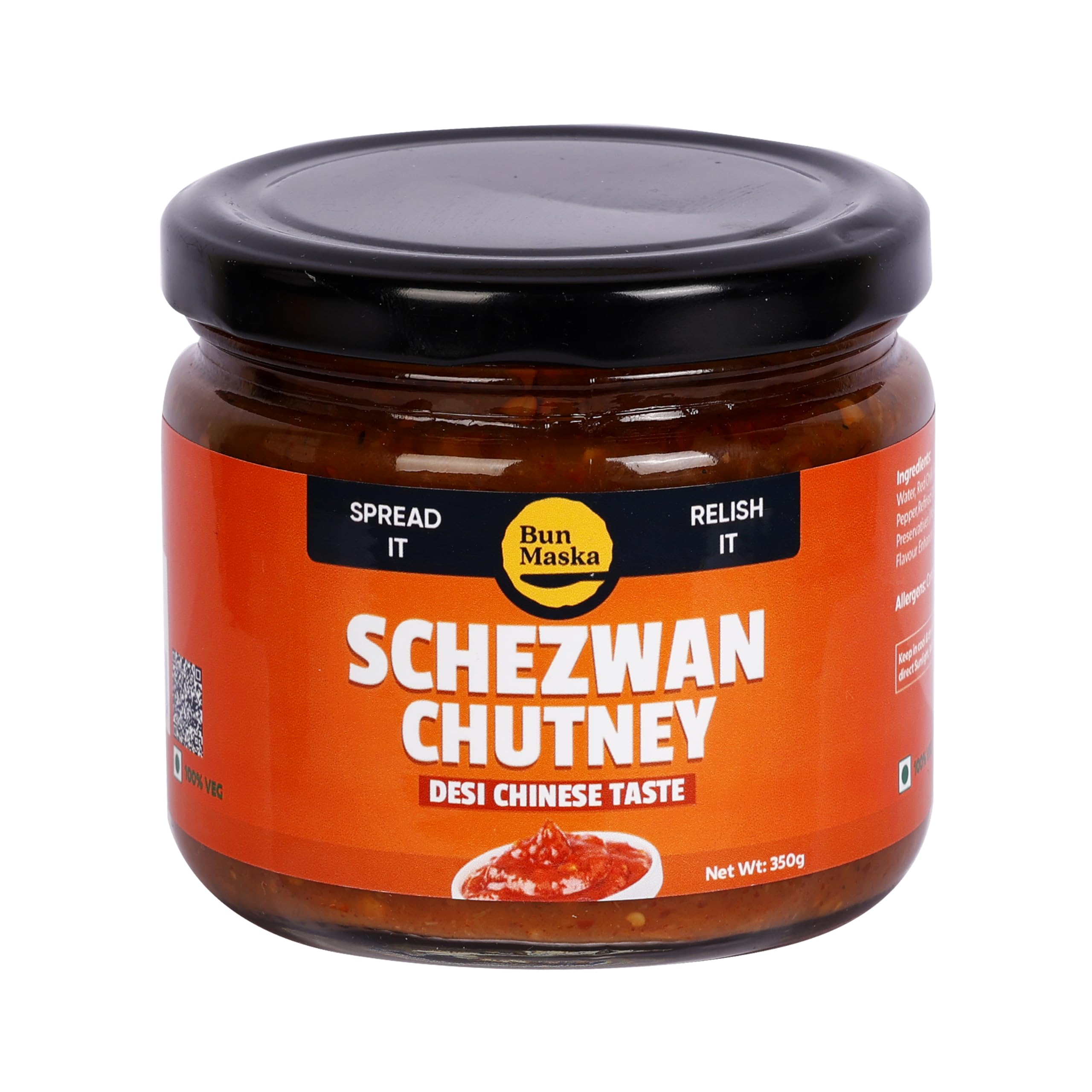 Bun MaskaSchezwan Chutney | Dip or Spread Ready To Use | Hot & Spicy Taste (300 Grams)