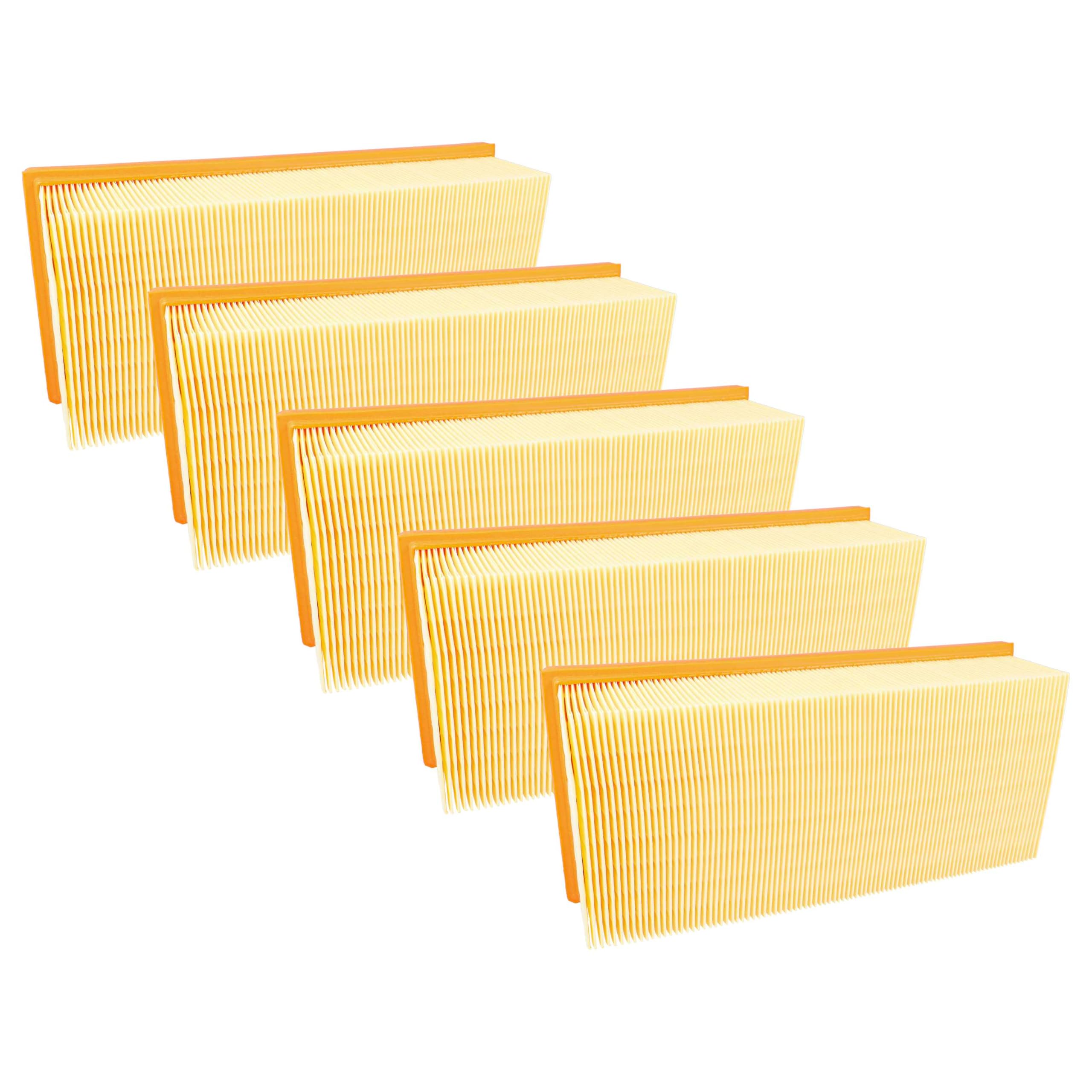 vhbw 5x F7 Flat plisowany filtr zastępuje Kärcher 6.907-276.0, 6.904-095.0, 6.904-283.0, 6.904-283 do odkurzacza - element filtrujący
