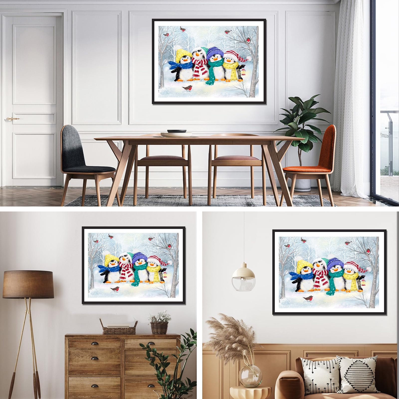 NAIMOER Diamond Painting Kit Completo – Pinguini E Leoni Marini 5D, 30x40 Cm, Per Adulti E Bambini