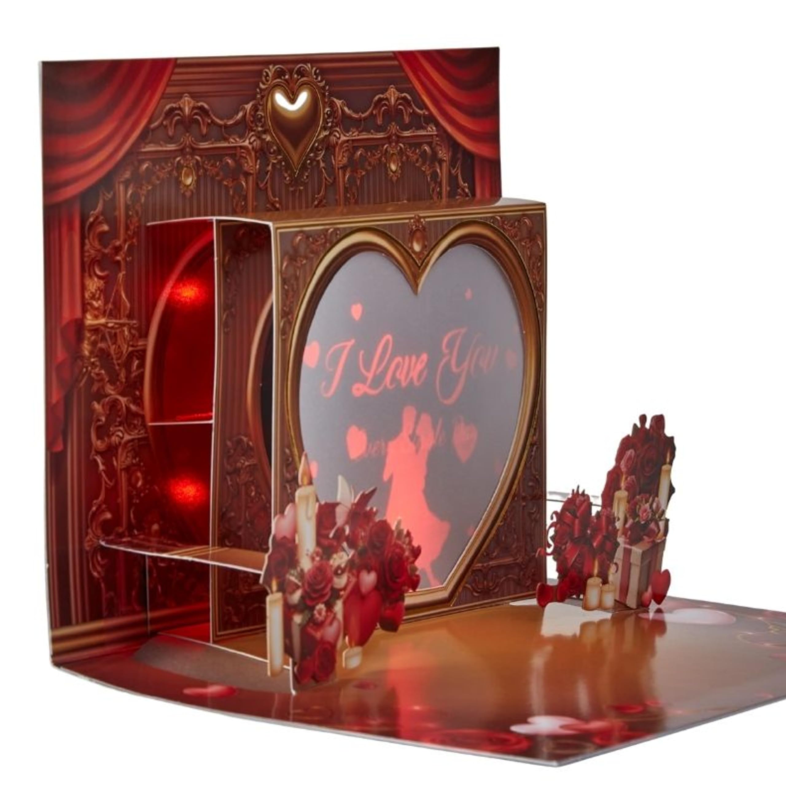 Romantische 3D-Pop-Up-Karte mit Musik & Lichtern, luxuriöses Liebesandenken zum Jahrestag, Valentinstag oder besondere Momente, Geschenk für Frau oder Freundin