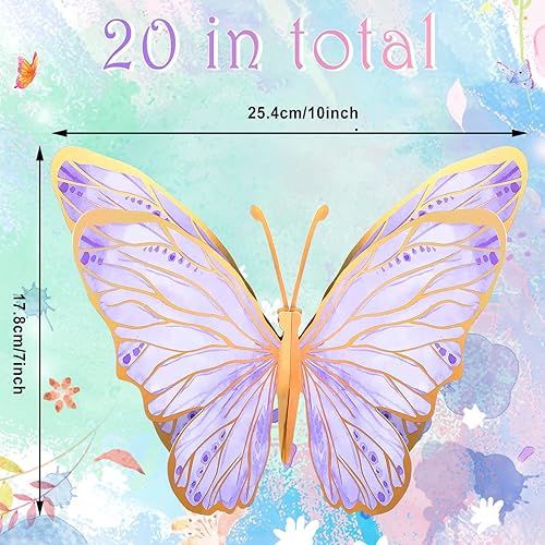 Miniatura 2 de 10 centros de mesa de mariposa para mesas, decoraciones de fiesta de mariposa, centros de mesa, decoración de pared para cumpleaños, baby shower,