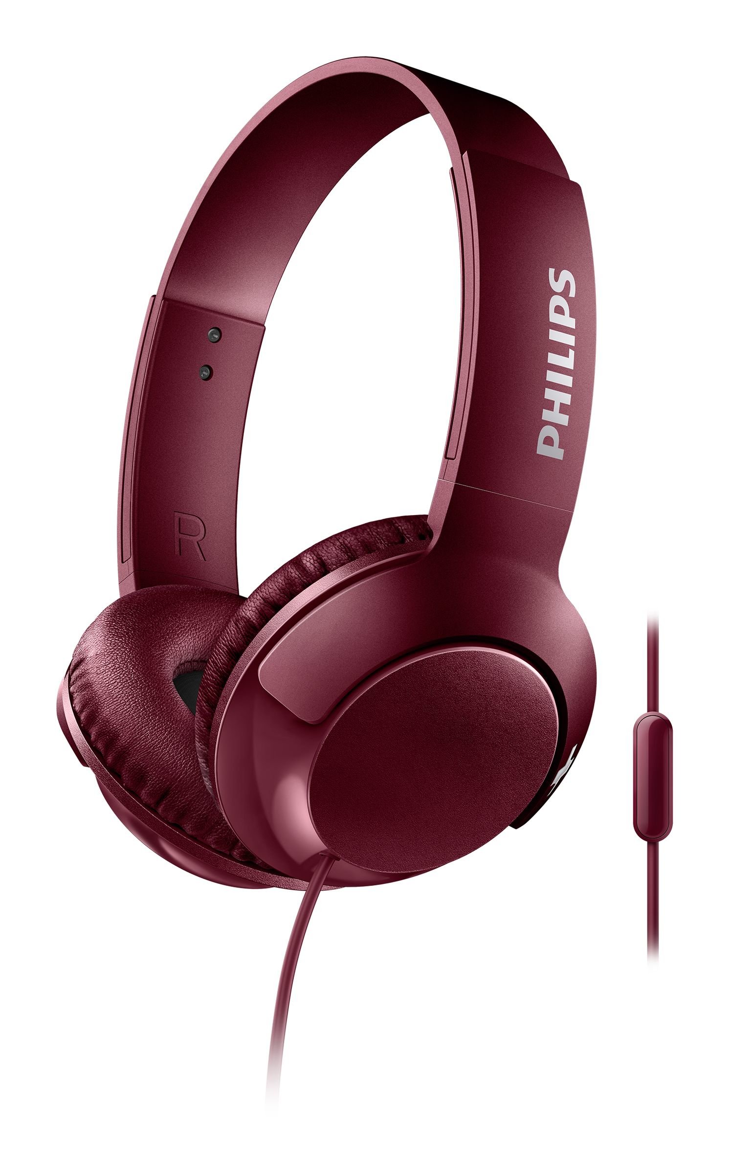 Philips BASS+ On Ear Headphones with Mic - Red (SHL3075RD/27)