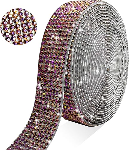 GUGANEL Tiras de cristal de cinta de diamantes de imitación AB, color negro, autoadhesivas, de resina, para manualidades, bodas, fiestas de Navidad