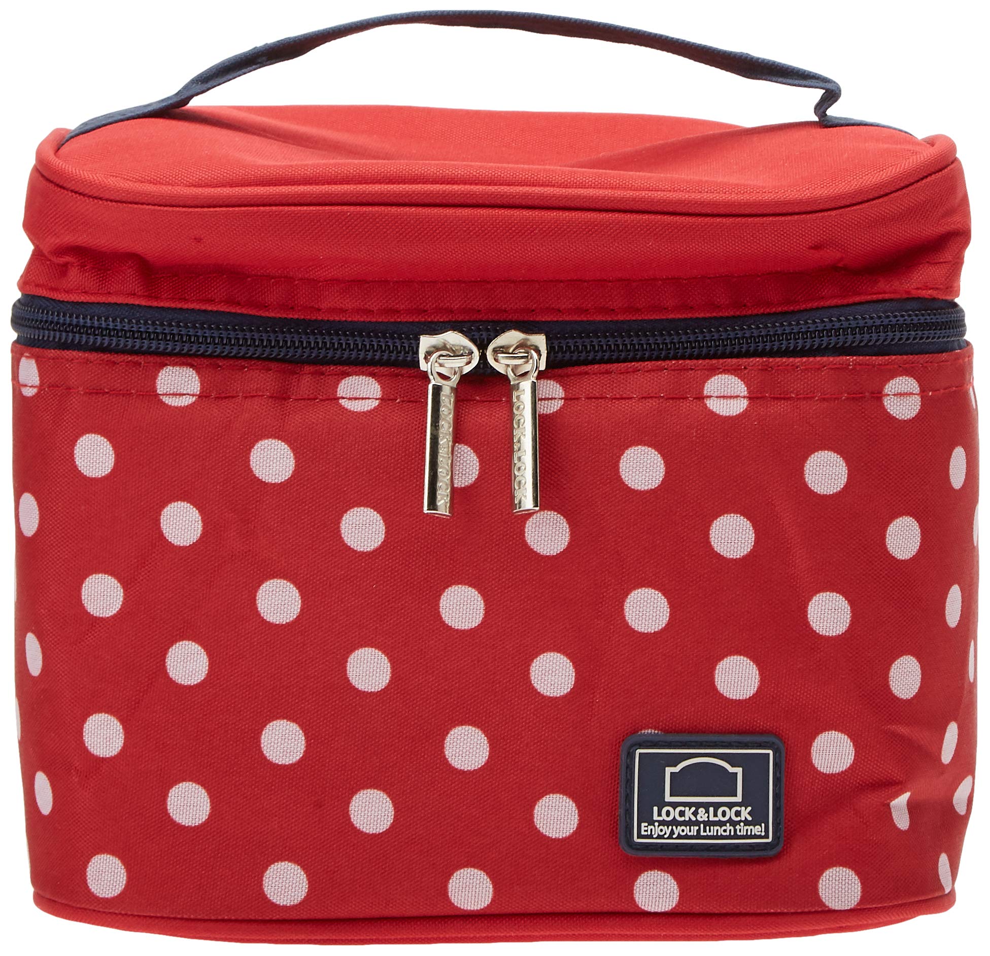 LocknLockHpl758S3Dr Lunch Box Set With Bag Dotted, Red