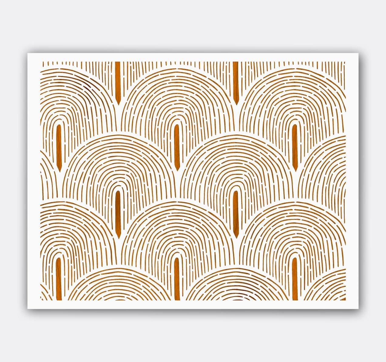 Art Deco Arch Pattern Stencil 9 x 12 Inch Reusable Mylar Template for Painting On Walls Wood Fabric Furniture and DIY Home Decor