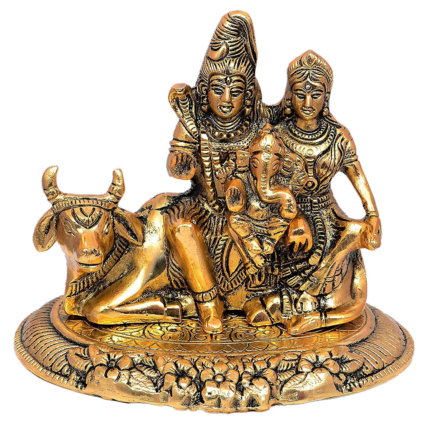Buy Handcrafted Shiva Parvati Ganesh Idol Shiv Parivar with Ganesh On