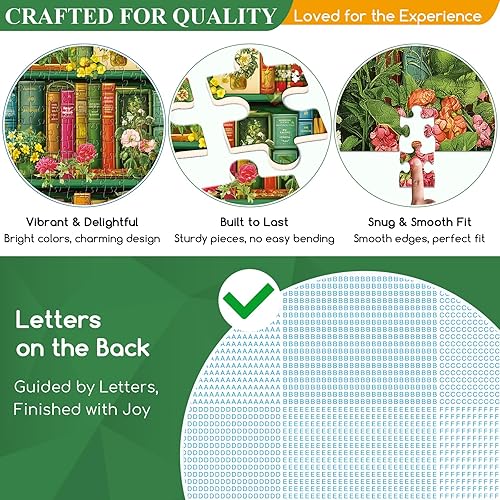 Miniatura 4 de Rompecabezas de 500 piezas para adultos  Rompecabezas de libros vintage de flores silvestres  Rompecabezas de cartón reciclado de 500 piezas