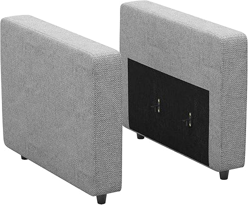 Belffin Reposabrazos laterales de tela para módulo de reposabrazos modular modular para sofá modular seccional, gris claro