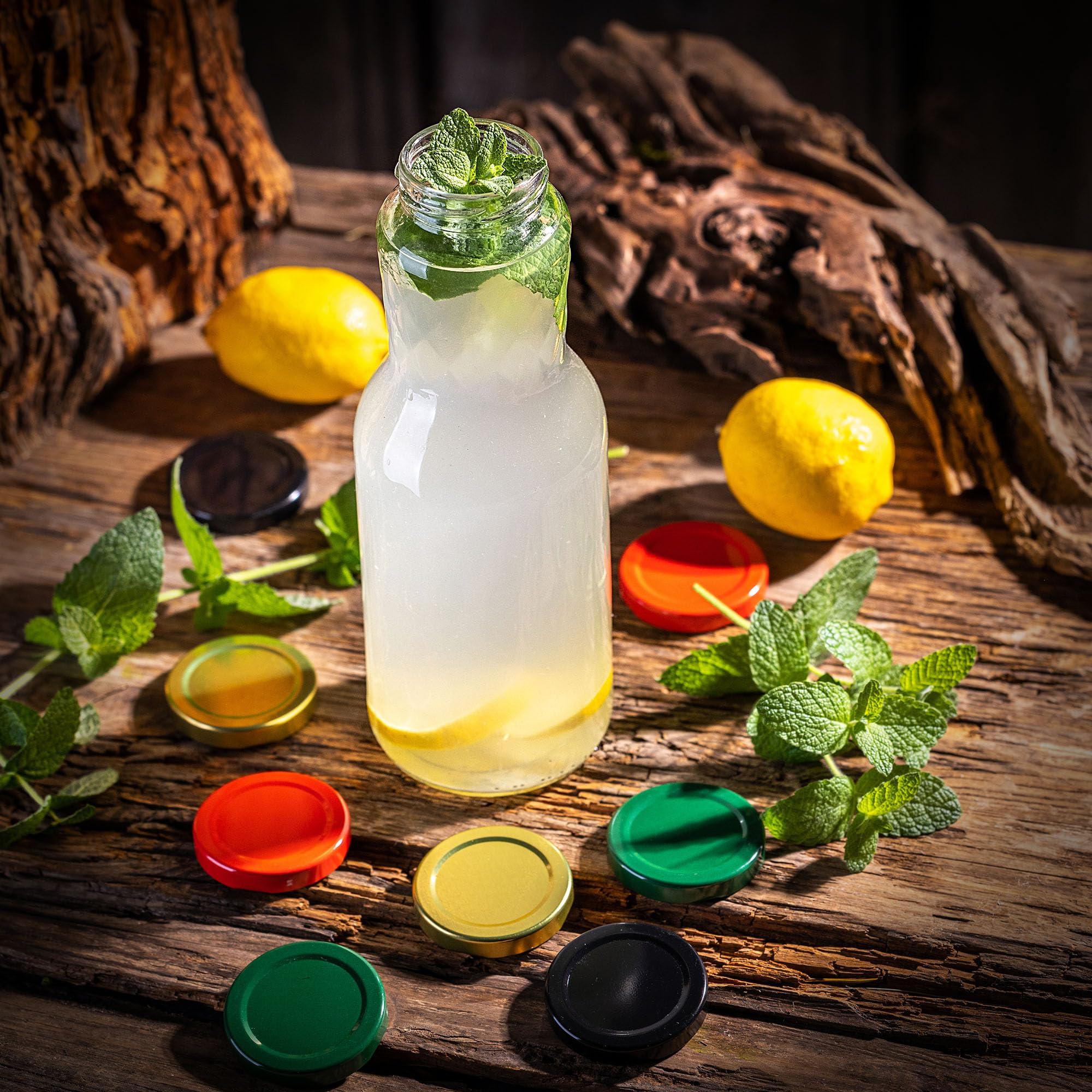 KADAX 20er Set Glasflaschen 1L mit Schraubverschluss Schwarz – Leere Milchflaschen Saftflaschen zum Befüllen für Saft, Milch, Smoothies & Sirup, Refillable Glass Bottles