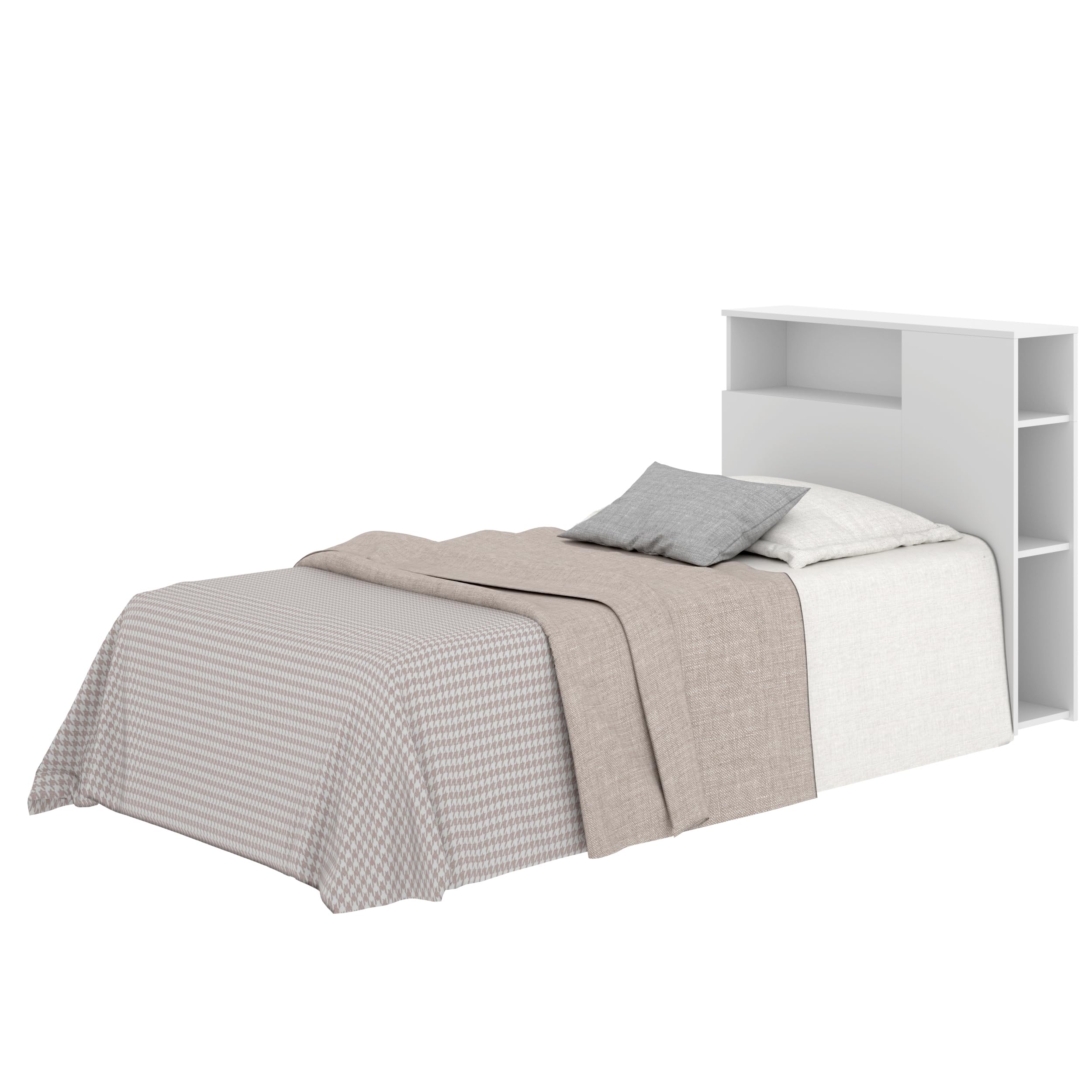 DEKIT GRUPO RIMOBEL TEN - Cabecero con estantes para cama de 90 - BLANCO - 96 x 23,4 x 99