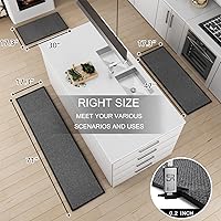 Vista 2 de Tapete de Cocina 1 PCS, Alfombras Acolchadas Antideslizantes para Piso de Cocina, Tapete Corredor Absorbente de Comodidad para Estar de Pie Lavable