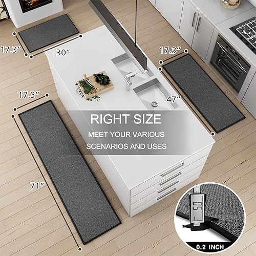 Miniatura 2 de Tapete de Cocina 1 PCS, Alfombras Acolchadas Antideslizantes para Piso de Cocina, Tapete Corredor Absorbente de Comodidad para Estar de Pie Lavable