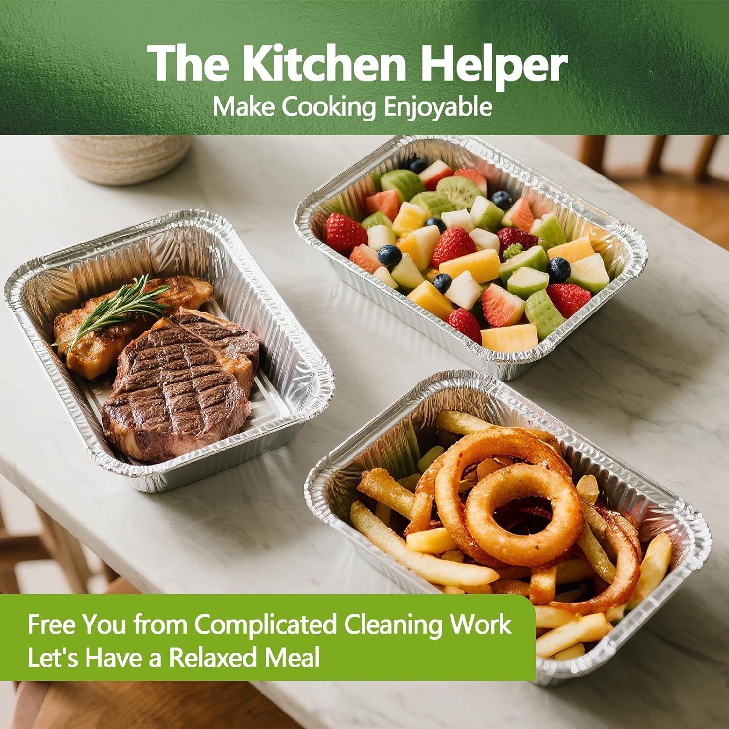 Thickened 30 Pack Heavy Duty Aluminum Pans with Lids, 9x13 Aluminum Foil Pans Disposable, Half Size Steam Table Foil Baking Tray for Cooking, Baking, Roasting & Chafing, Carton Packaging