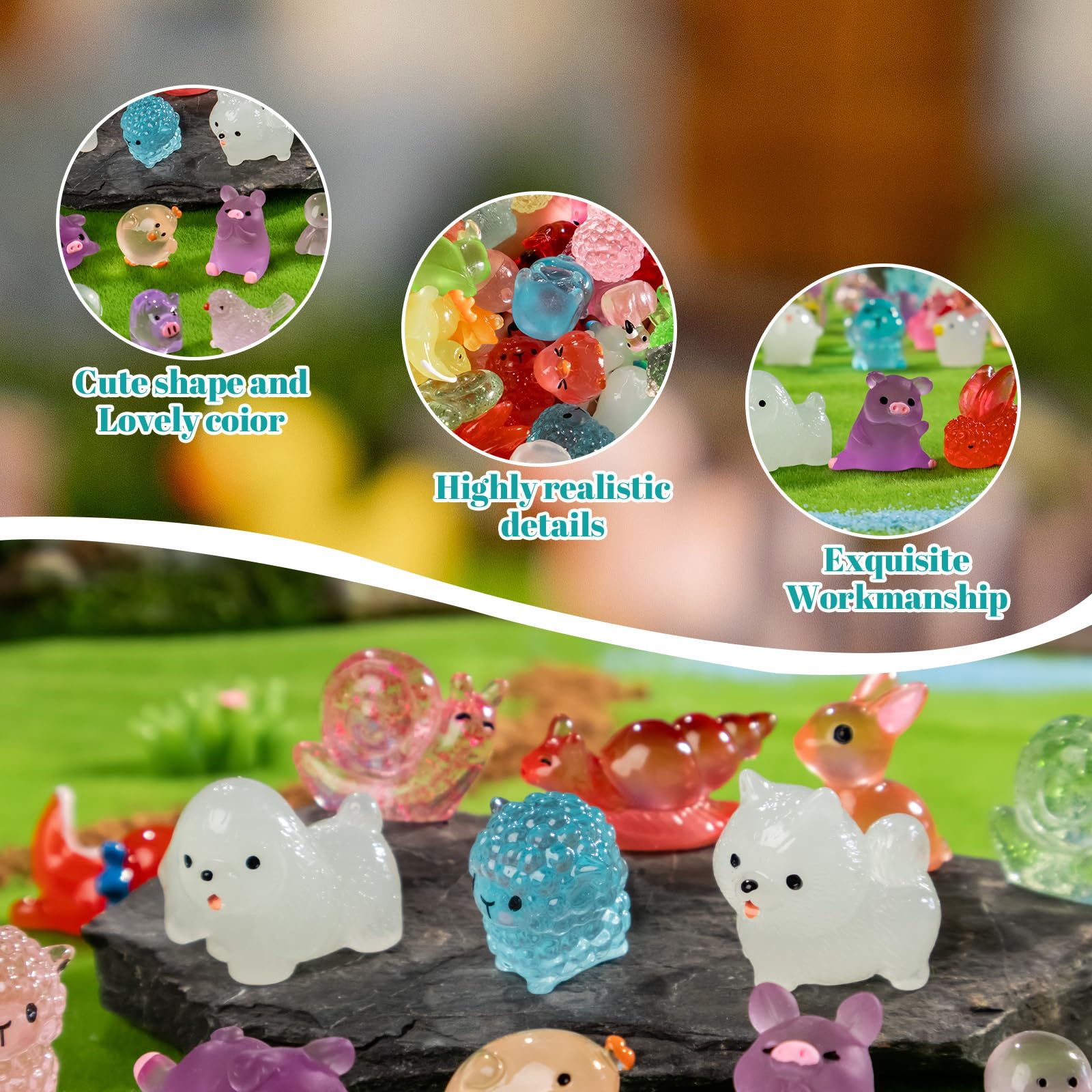 210 stili mini animali in resina 210 pezzi varietà piccoli animali figure in miniatura piccole figurine sfuse per micro giardino fatato accessori paesaggistici nascondere decorazione acquario