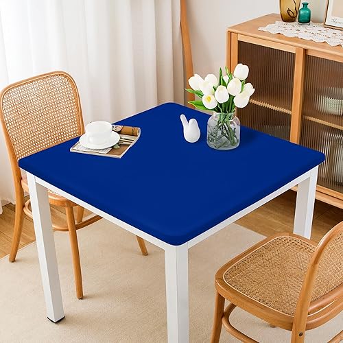 eeivs Mantel cuadrado de girasol ajustable de elastano con borde elástico, mantel a cuadros, para comedor, hogar, cocina, 34 x 34 pulgadas