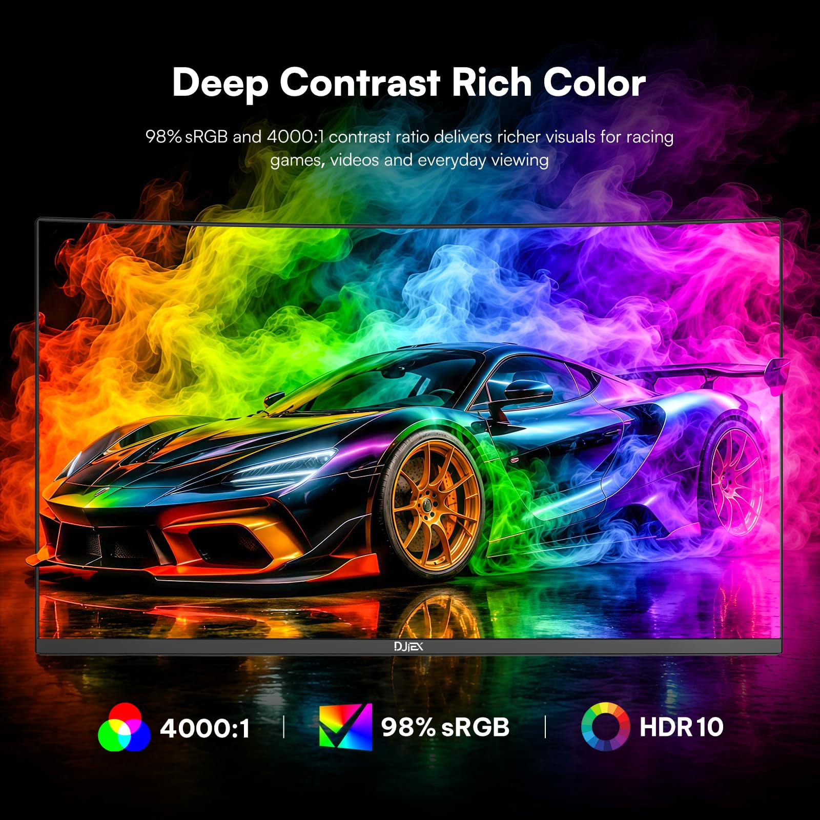 Monitor curvo per gaming da 24 pollici, 200 Hz, FHD 1080p con 3000R, contrasto 4000:1, tempo di risposta di 1 ms, 99% sRGB, AMD FreeSync, Eye Care, HDMI 2.0 e DP