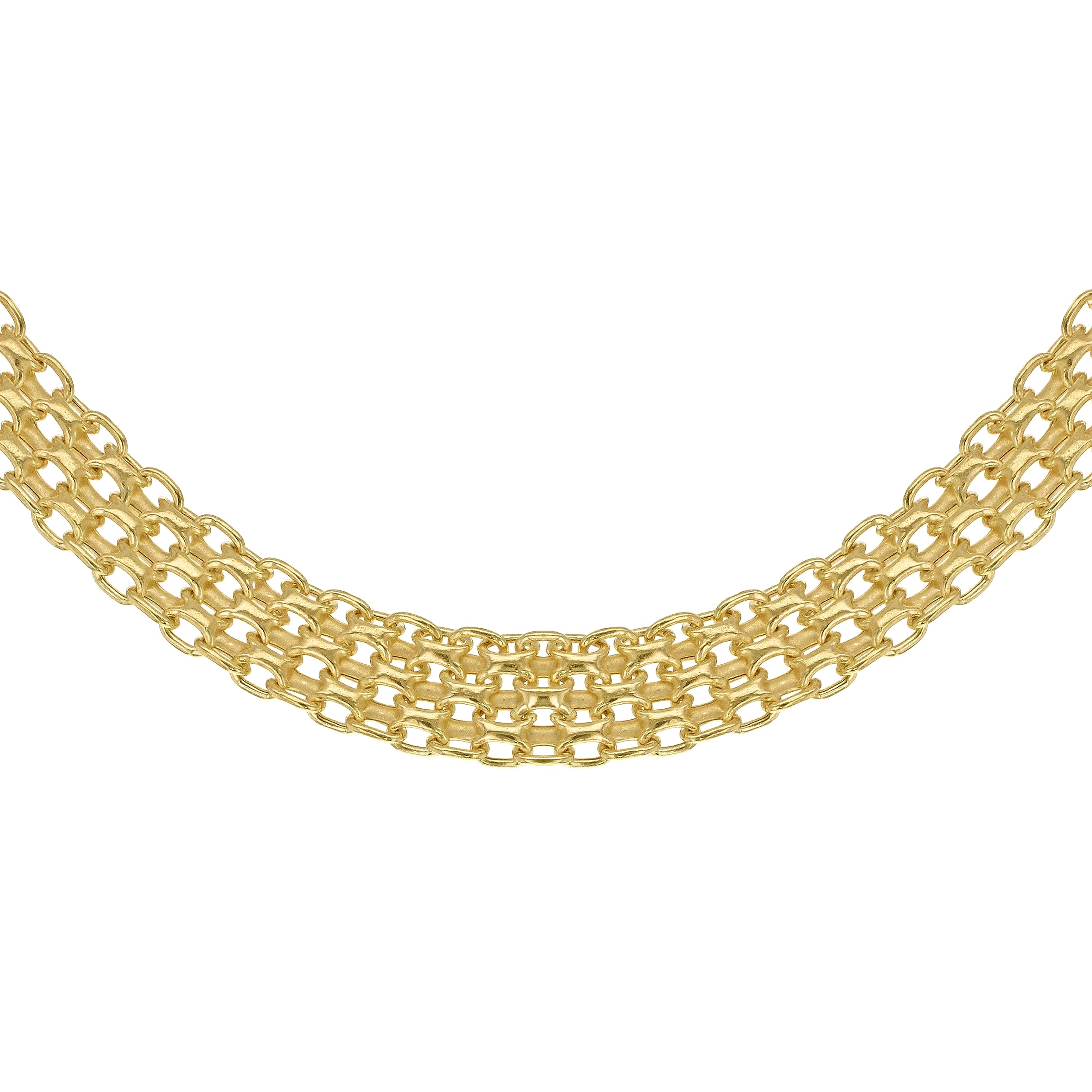 CARISSIMA Collana da donna in oro giallo 9 ct con catena Bismark graduata, 43 cm