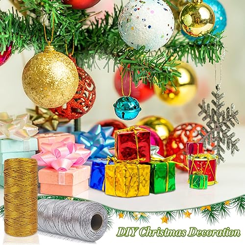 Miniatura 4 de LEREATI Cordel para panaderos, cordel rojo para envolver regalos, fina e inelástica, decorativa, metálica, para manualidades, materiales de