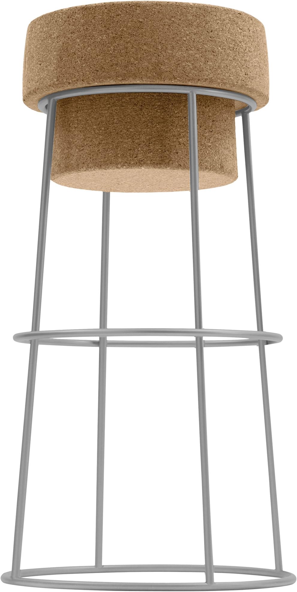 Domitalia Bouchon 25.25" Counter Stool in Satinated Aluminum