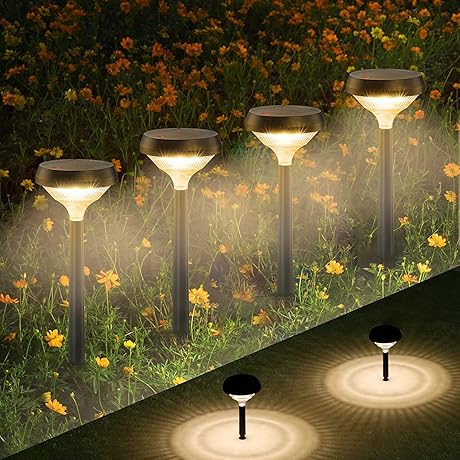 Warm White Solar Pathway Lights Waterproof