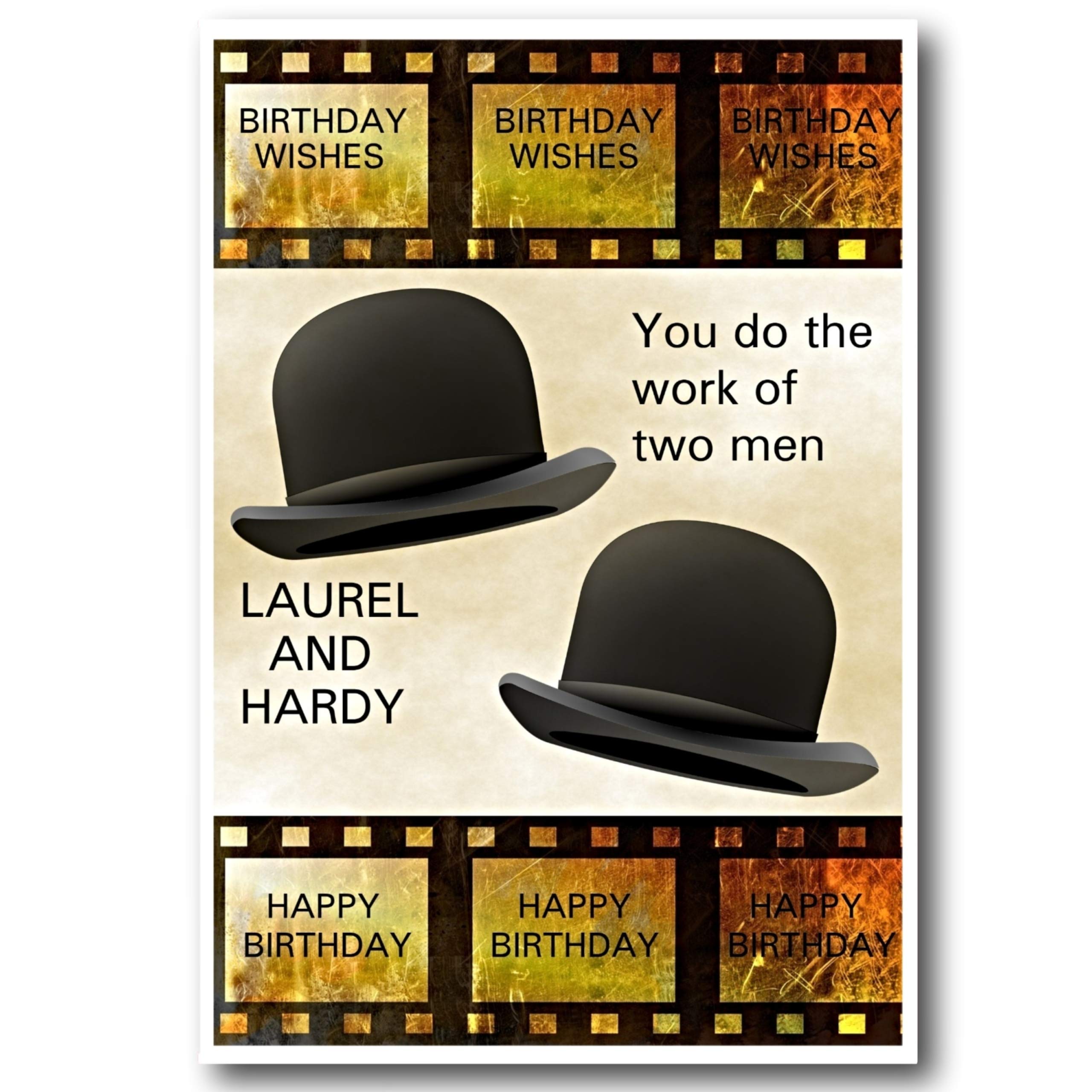Buy Laurel and Hardy Birthday Card, Funny Laurel and Hardy Card, Funny