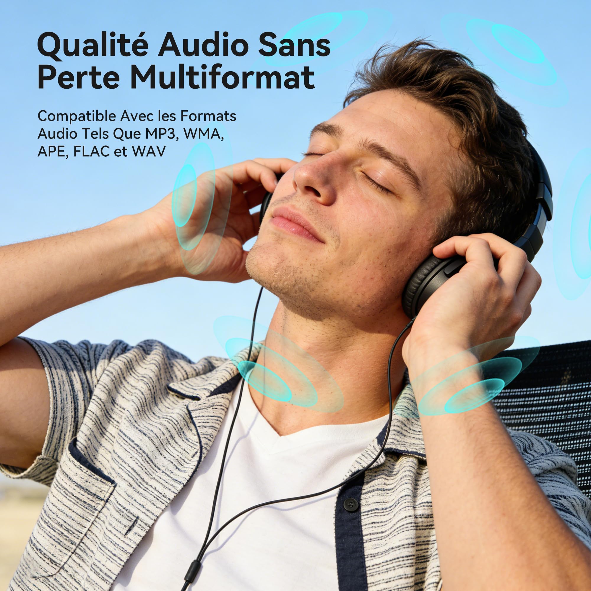 AGPTEK 64Go Lecteur MP3 Portable USB Type C 2 en 1 avec écouteurs, Clé USB MP3 avec Écran LED Mini Baladeur Musique avec Radio FM, Enregistreur, Transfert Fichiers Mobiles Étudier Support Piles AAA