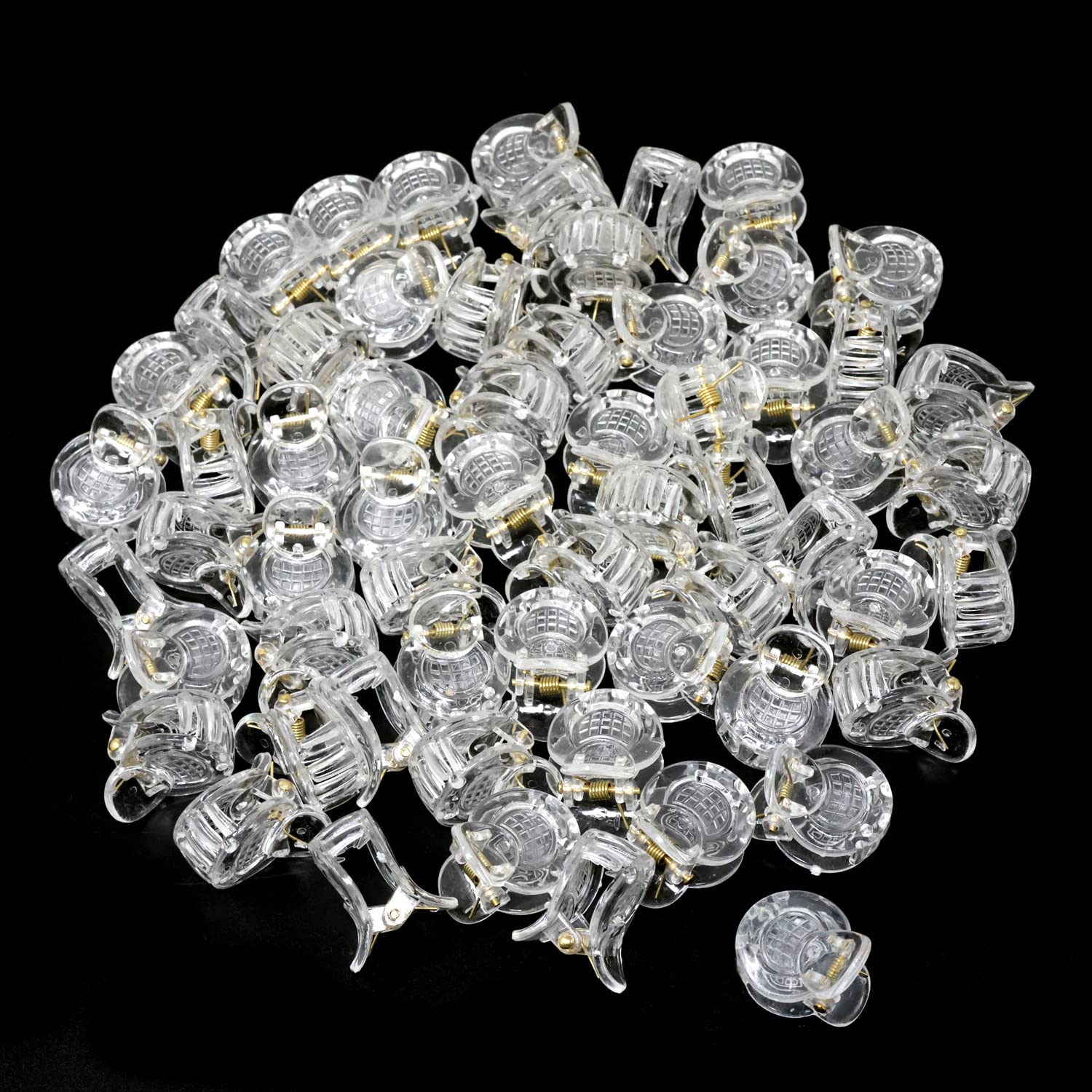 Honbay 60PCS Plastic Small Hair Claw Clips Clear Mini Hair Clips Mini Hair Clamps Strong Grip Hair Accessories for Women