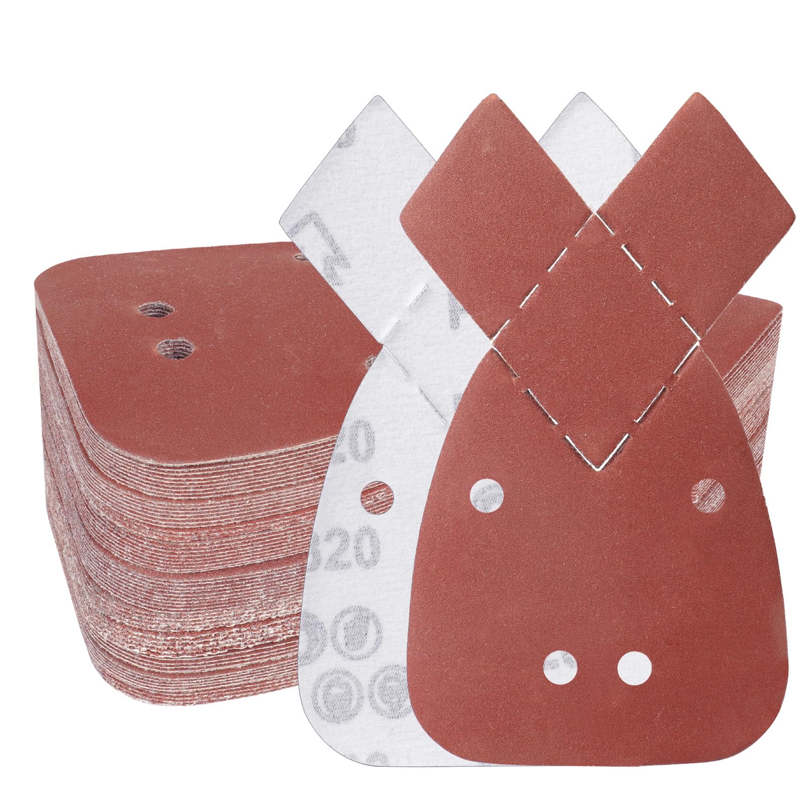 PMIQSA 100 Stück 320 Körnung Mouse Schleifpapier Maus Detail Schleifblätter 93x168mm Schleifdreiecke Klett für Black und Decker Detail Palm Sander