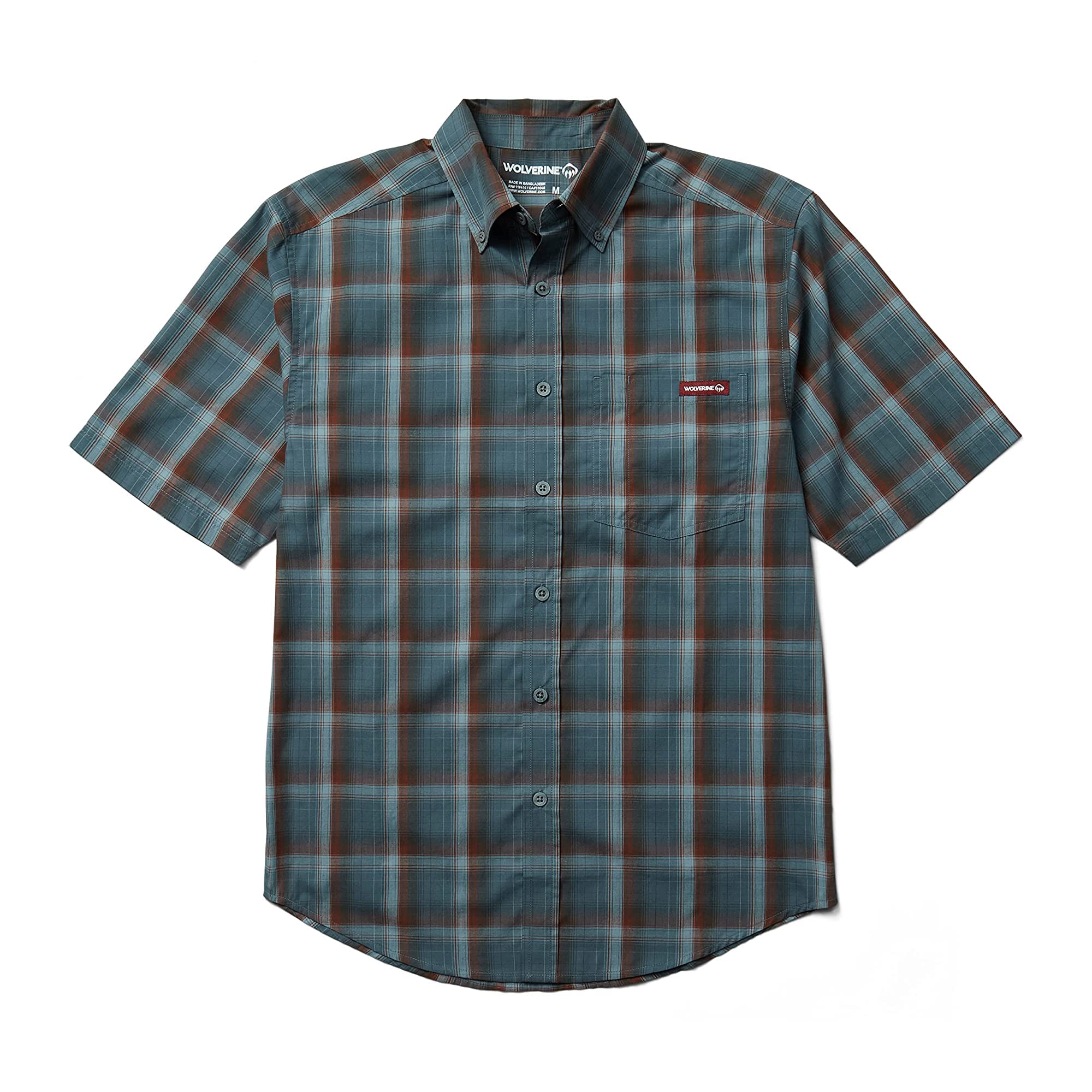 Chemise à manches courtes Wolverine Mortar pour homme type chemisette décontractée d'été - 2