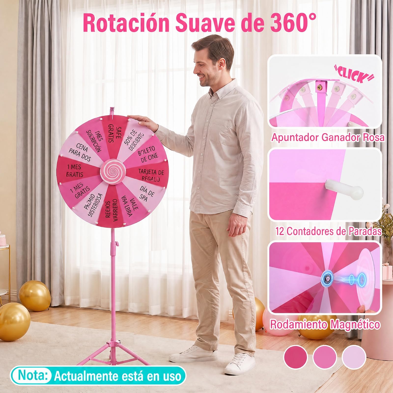 COSTWAY 24" Juego de Ruleta de la Suerte