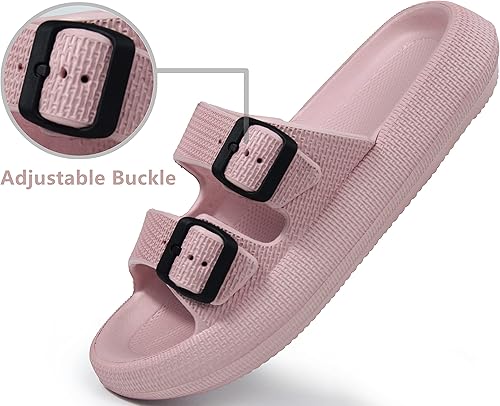 Miniatura 3 de BenSorts - Sandalias almohada de etilvinilacetato para mujeres y hombres, suela gruesa, hebillas ajustables