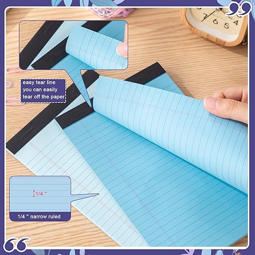 Miniatura 4 de Fuutreo 24 blocs de notas de 8.5 x 11 pulgadas, bloc de notas de color con rayas estrechas, 50 hojas por bloc de notas, bloc de notas