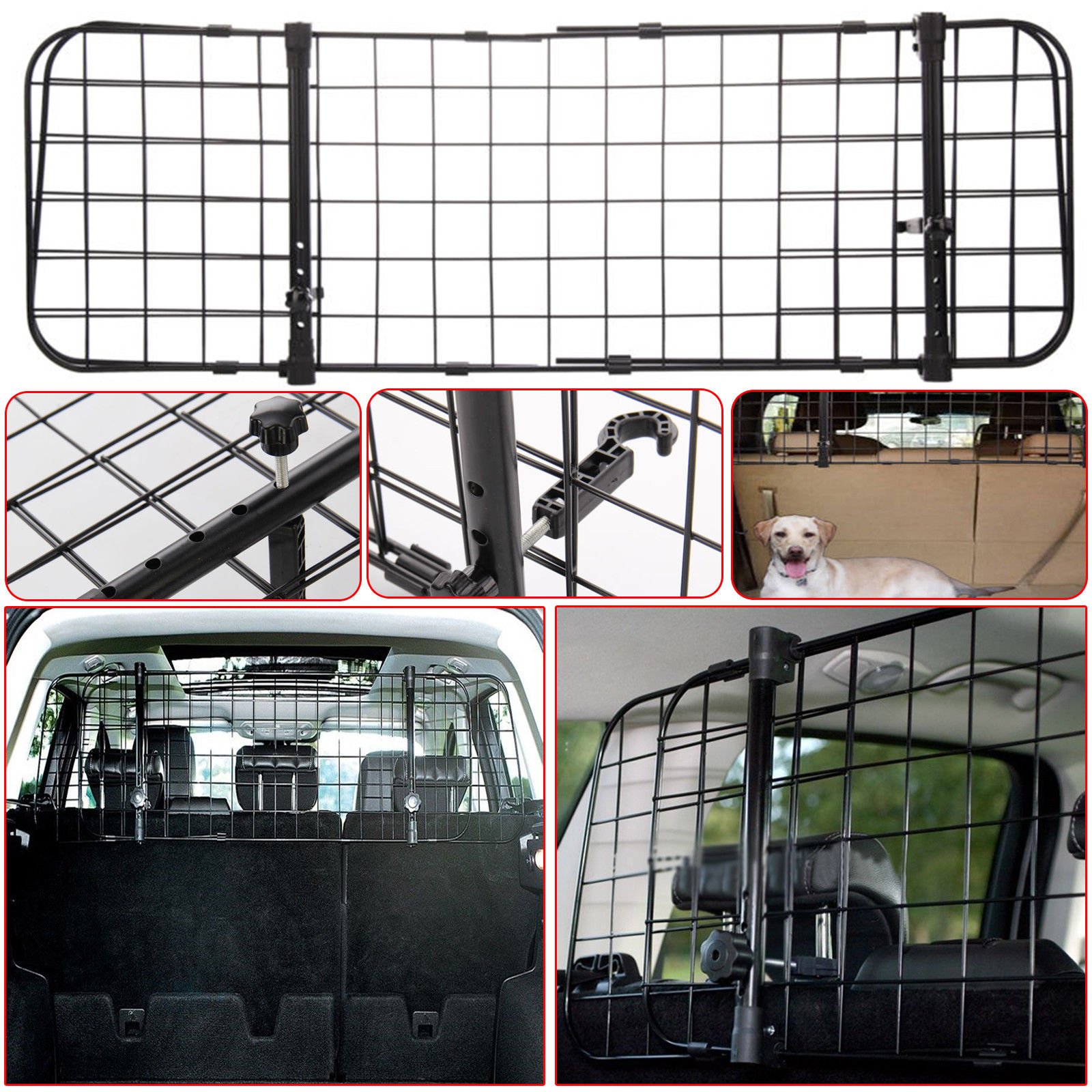 Car Headrest Travel Mesh Grill Pet Safety Adjustable Barrier Fence