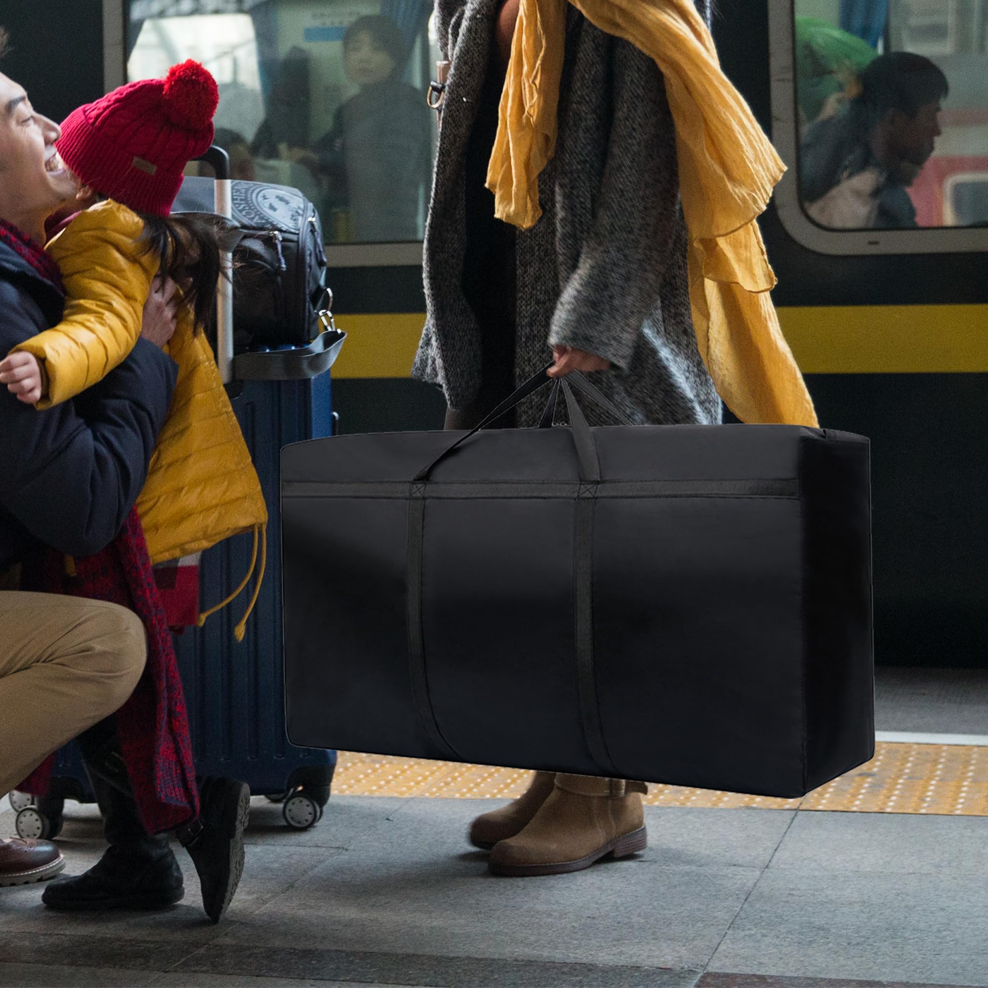 2 Pezzi Grande Borsa Impermeabile Multiuso | Per Biancheria da Letto e Copriletti, Trasporto e Viaggio XXL, 135 L